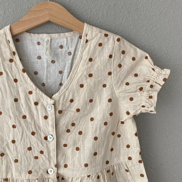Rylee + Cru Polka Dot Dress - Cream Brown - 6/7 - Picture 2 of 6